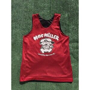 RARE VTG Mac Miller "Dope Since 92" Reversible Basketball Jersey Red Size Small